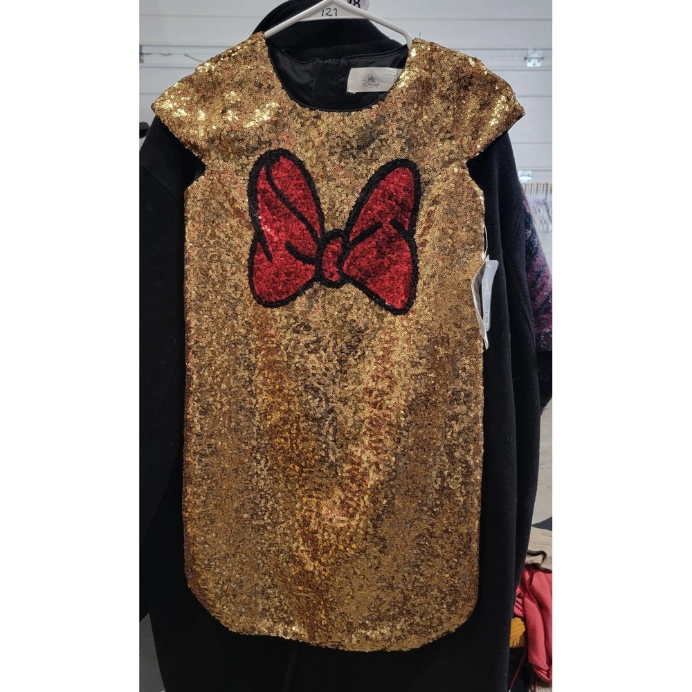 Disney Minnie‎ Mouse Gold Sequin Dress 9/10